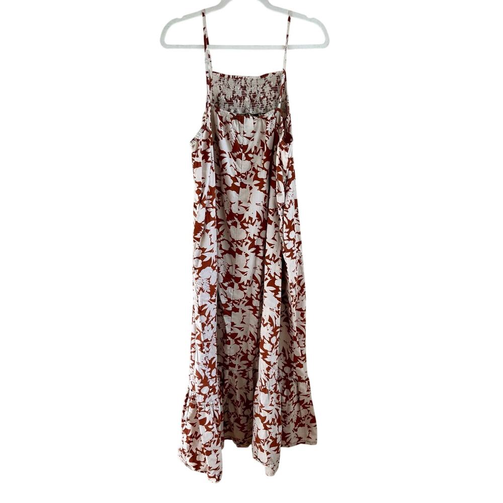 Universal Thread Rust Floral Smocked Maxi Dress XL Cotton Halter Tiered - Picture 2 of 7